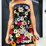 Emilia Floral Mini Dress-Black - Infinity Raine