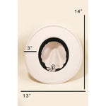 Flat Brim Ribbon Hat In Beige - Infinity Raine