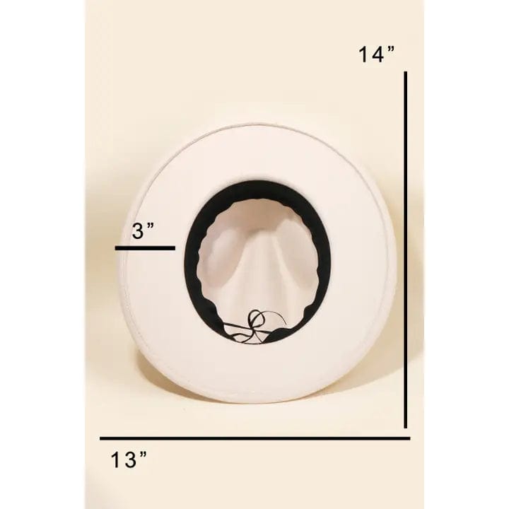 Flat Brim Ribbon Hat In Beige - Infinity Raine