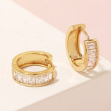 Anarchy Street Jewelry - Earrings Mini Rhinestone Studded Huggie Earrings In Gold 64533238