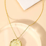 Cross Coin Pendant Necklace In Gold - Infinity Raine