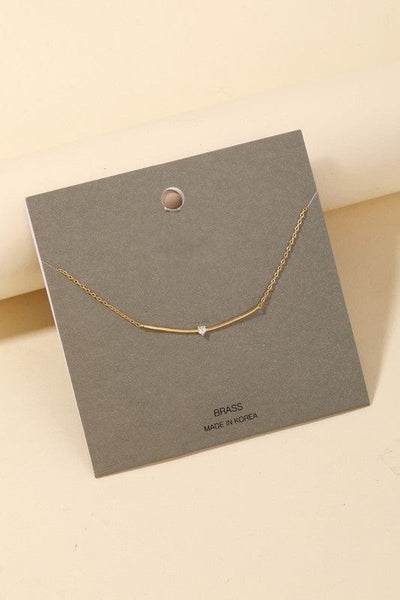 Metallic Bar And Stud Pendant Chain Necklace-Multi - Infinity Raine