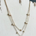 Freshwater Pearl Pendant Layered Necklace-Gold - Infinity Raine