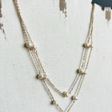 Freshwater Pearl Pendant Layered Necklace-Gold - Infinity Raine