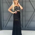 Palazzo Pants With Crotchet Detailing In Black - Infinity Raine