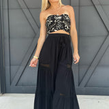 Palazzo Pants With Crotchet Detailing In Black - Infinity Raine