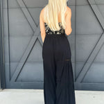 Palazzo Pants With Crotchet Detailing In Black - Infinity Raine