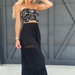Palazzo Pants With Crotchet Detailing In Black - Infinity Raine