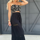 Palazzo Pants With Crotchet Detailing In Black - Infinity Raine