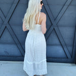 ANGIE DRESSES Eyelet Embroidered Twist Front Midi Dress In Ivory