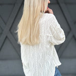 Textured Oversized Woven Top In Ivory - Infinity Raine
