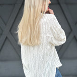 Textured Oversized Woven Top In Ivory - Infinity Raine