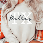 Dallas TX Sweatshirt In Sand - Infinity Raine