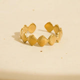 Aquelle 18K Gold Non-Tarnish Shell Band Open Ring In Gold - Infinity Raine
