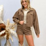 Arroyo Shorts In Washed Taupe - Infinity Raine