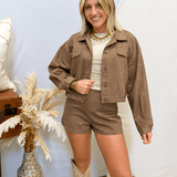 Arroyo Shorts In Washed Taupe - Infinity Raine