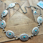 Turquoise Oval Concho Belt-Silver - Infinity Raine