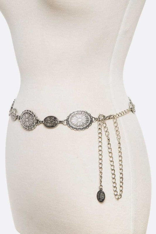 Vintage Inspired Concho Belt-Silver - Infinity Raine