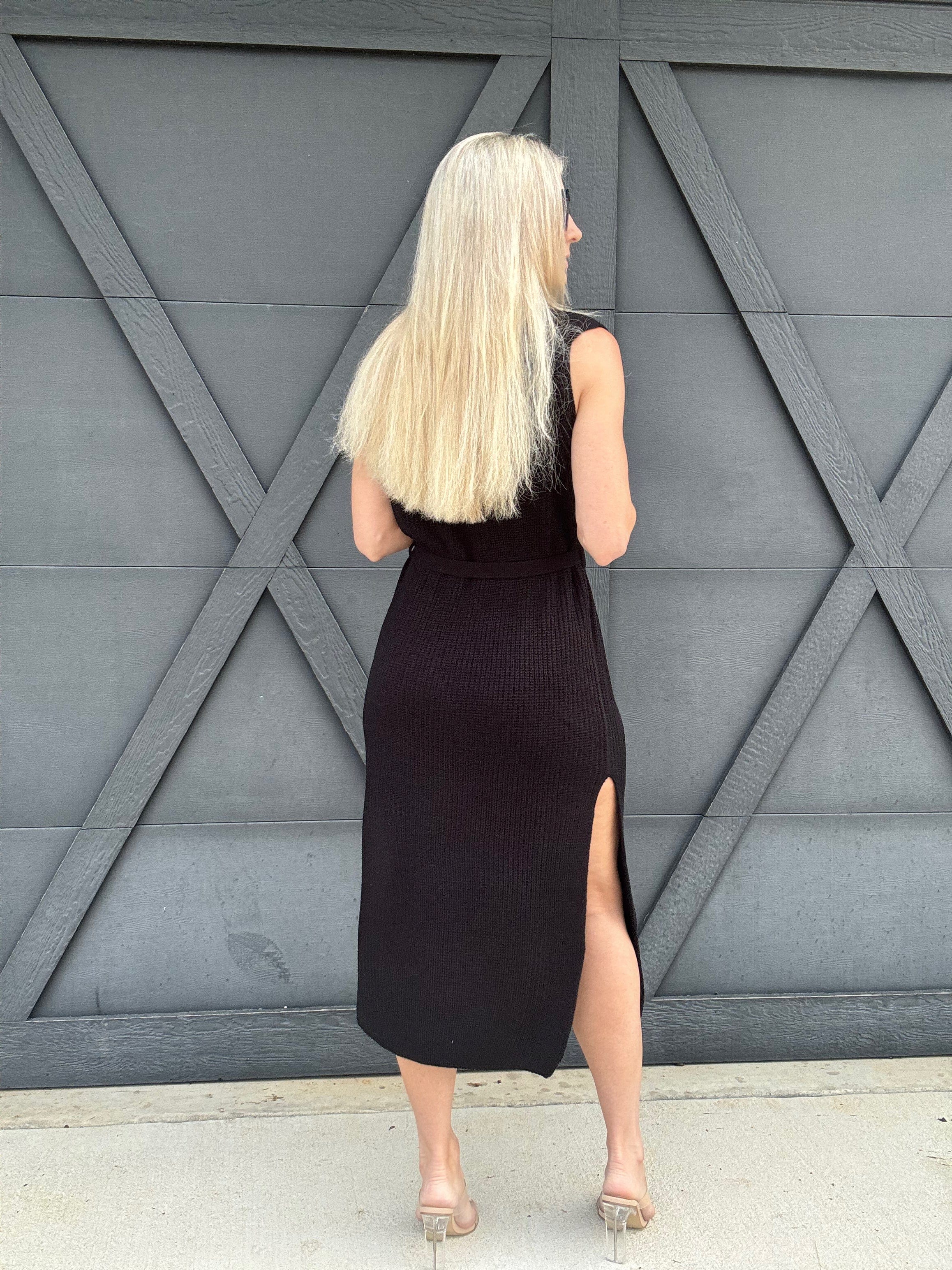 Asia Direct+ Dresses Crew Neck Knit Midi Dress In Black