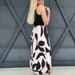 asia direct+ DRESSES Two Tone Floral Print Dress In Black
