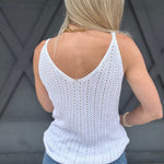 Eyelet Cami Tank In White - Infinity Raine
