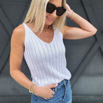 Eyelet Cami Tank In White - Infinity Raine