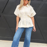 Aster Shirt Top In Natural - Infinity Raine