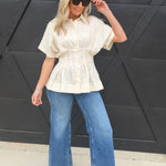 Aster Shirt Top In Natural - Infinity Raine