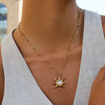 Astoria 18K Gold Non-Tarnish Sun Pendant Chain Necklace In Gold - Infinity Raine