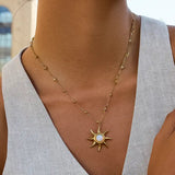 Astoria 18K Gold Non-Tarnish Sun Pendant Chain Necklace In Gold - Infinity Raine