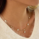Aveline 18K Gold Non-Tarnish Cz Floral Chain Necklace - Infinity Raine