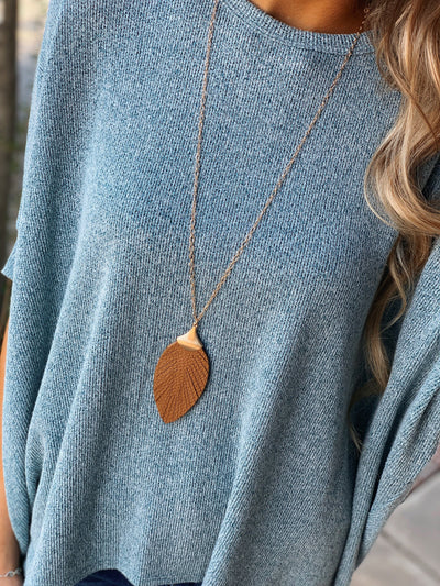 Broken Wing Feather Necklace-Tan - Infinity Raine