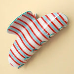 Jumbo Stripe Plaid Oval Hair Claw Clips In Red Blue - Infinity Raine