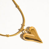 Bay 18K Gold Non-Tarnish Heart Necklace In Gold - Infinity Raine