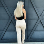Bayeas High Rise Wide Leg Twill Pants In Khaki - Infinity Raine