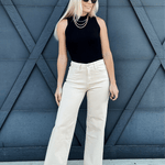 Bayeas High Rise Wide Leg Twill Pants In Khaki - Infinity Raine