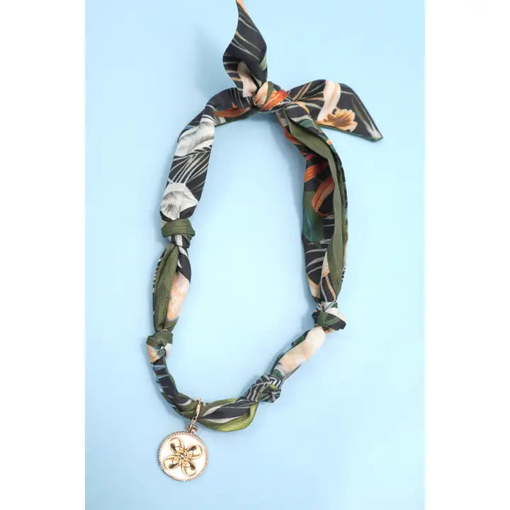 Handcrafted Scarf Interchangeable Charm Necklace - Infinity Raine
