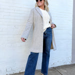 be cool Outerwear - Jackets & Coats Light Chevron Double Button Coat In Earth Grey