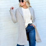 be cool Outerwear - Jackets & Coats Light Chevron Double Button Coat In Earth Grey