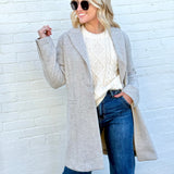 be cool Outerwear - Jackets & Coats Light Chevron Double Button Coat In Earth Grey