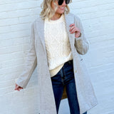 be cool Outerwear - Jackets & Coats Light Chevron Double Button Coat In Earth Grey
