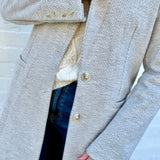 be cool Outerwear - Jackets & Coats Light Chevron Double Button Coat In Earth Grey
