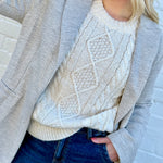 be cool Outerwear - Jackets & Coats Light Chevron Double Button Coat In Earth Grey