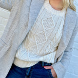 be cool Outerwear - Jackets & Coats Light Chevron Double Button Coat In Earth Grey