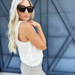 Chunky Waffle Knit Sweater Vest In Cream - Infinity Raine