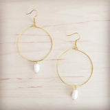 Beaded Hoop Earrings - Freshwater Pearl Dangle - Infinity Raine