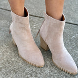 Beast Fashion Shoes - Booties Suede Ankle Booties In Taupe