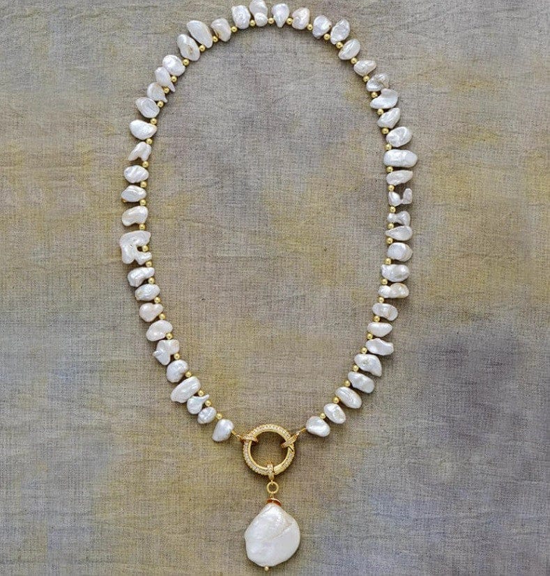 Luxury Freshwater Pearl Choker Necklace In Gold - Infinity Raine