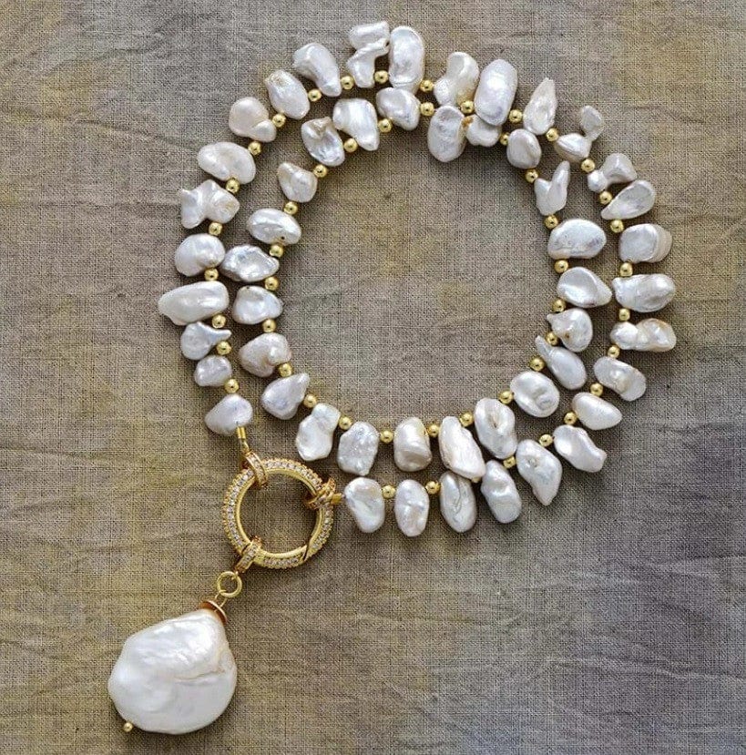 Luxury Freshwater Pearl Choker Necklace In Gold - Infinity Raine