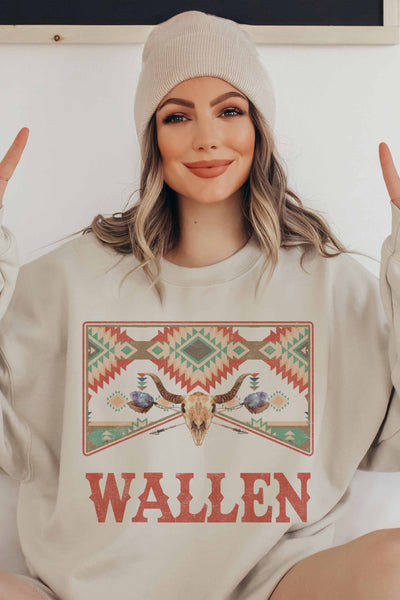 Wallen Graphic Sweatshirt-Sand - Infinity Raine